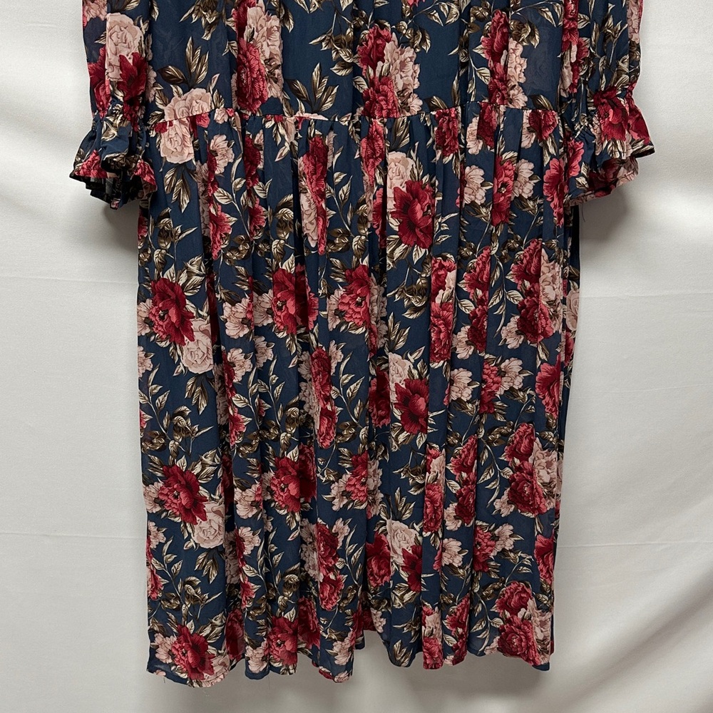 Brass & Roe Called to Surf Roxi Elegant Floral Maxi Dress Tiered Pockets L - Picture 5 of 9